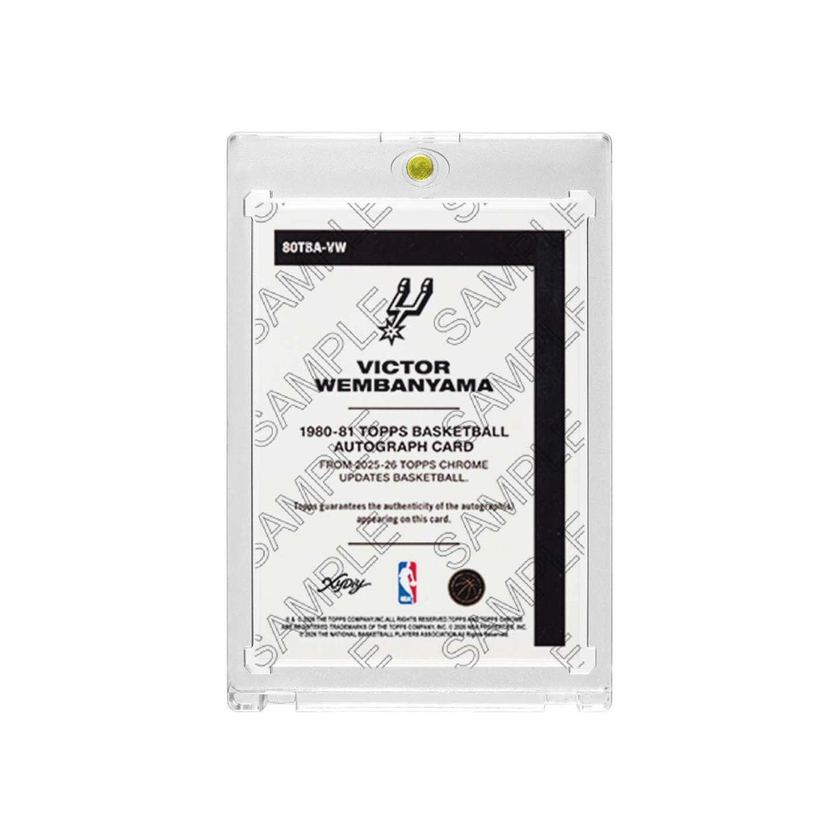 Spurs Victor Wembanyama Vintage Style Auto Card with Display Case