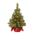 2 ft. Pre-Lit Majestic Fir Tree with Clear Lights, Burgandy Base, Plug-In - holiday-lighting